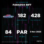Paradox Rift set information: 182 cards in the set, 428 in the master set, Portal TCG