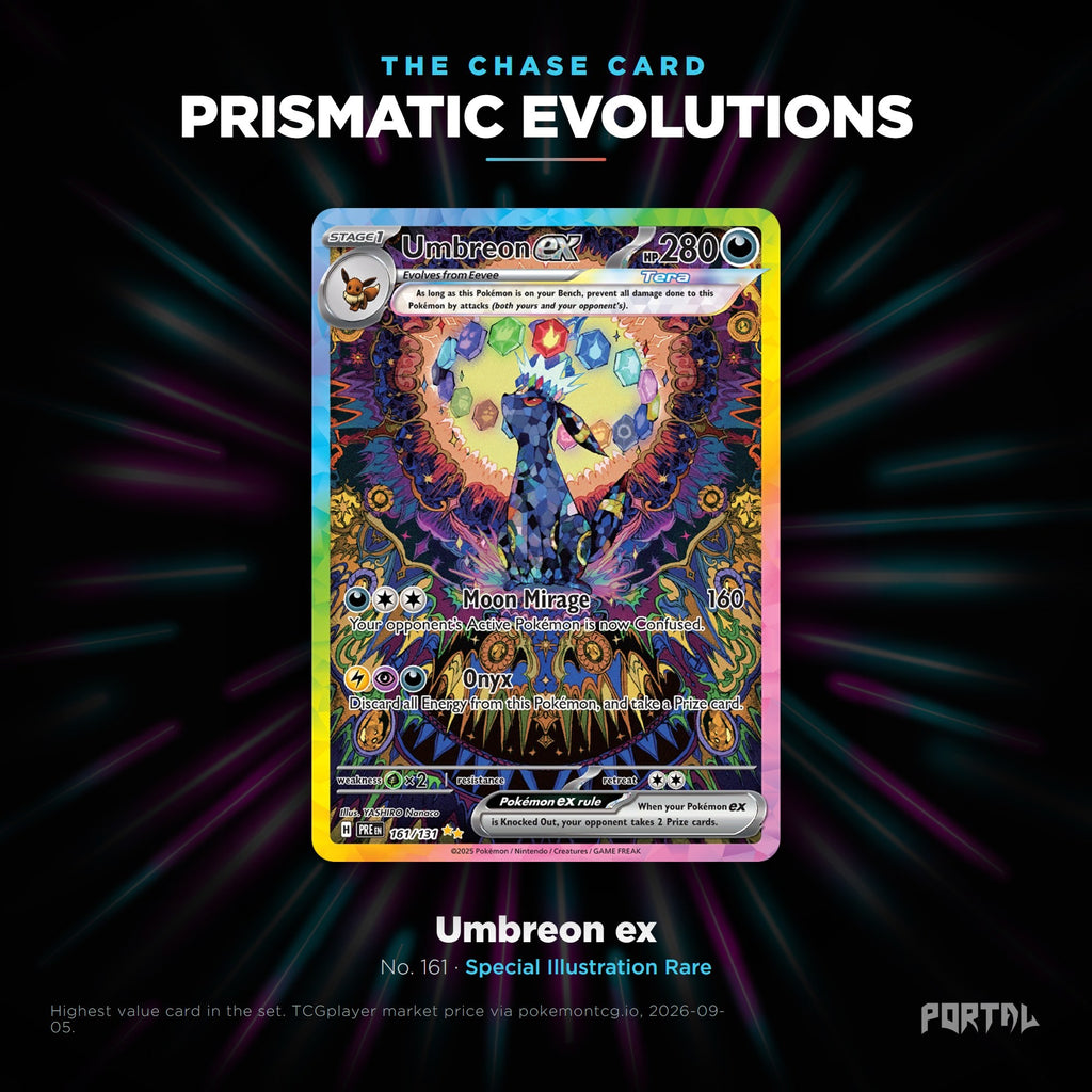 Prismatic Evolutions chase card, Portal TCG