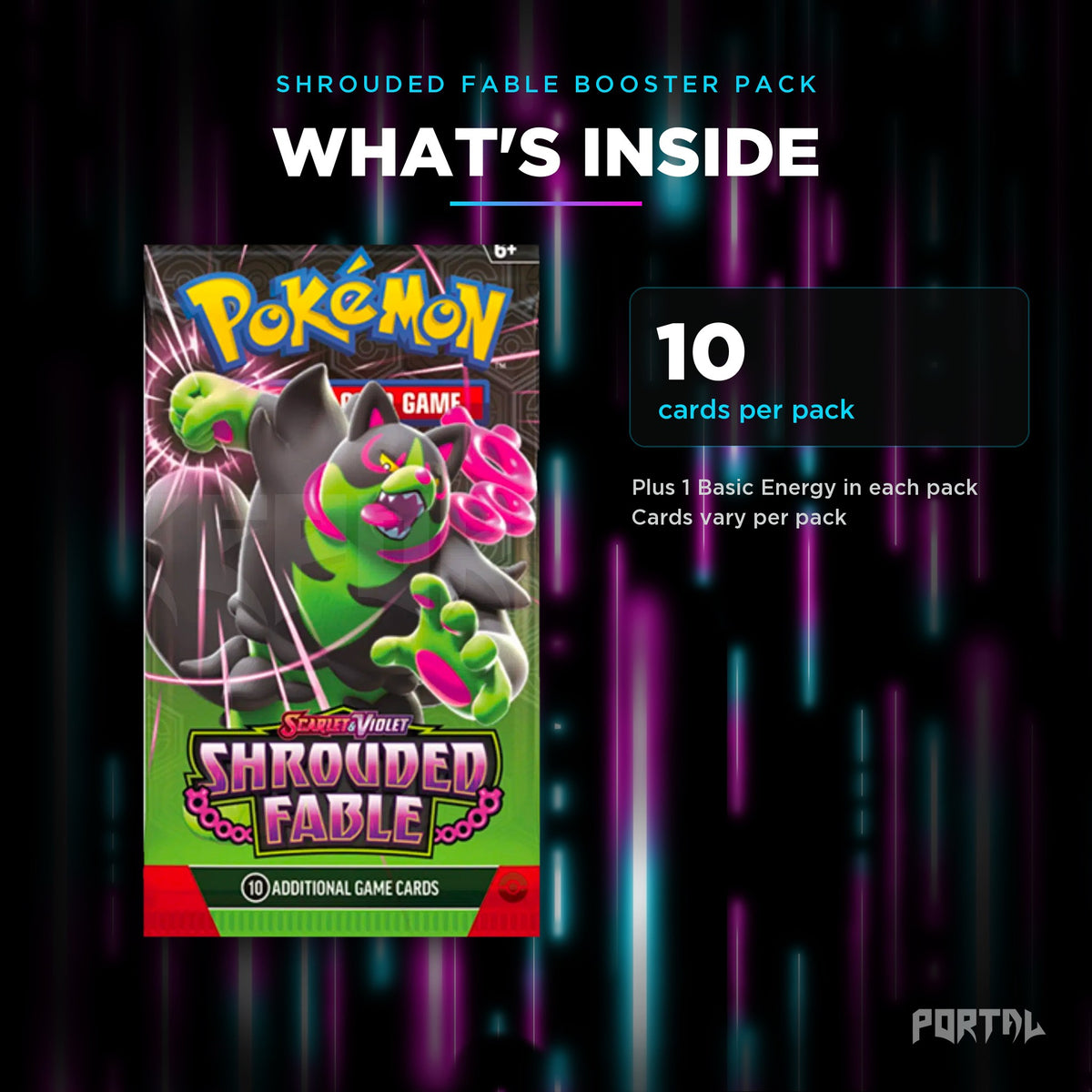 Shrouded Fable booster pack, what's inside, Portal TCG