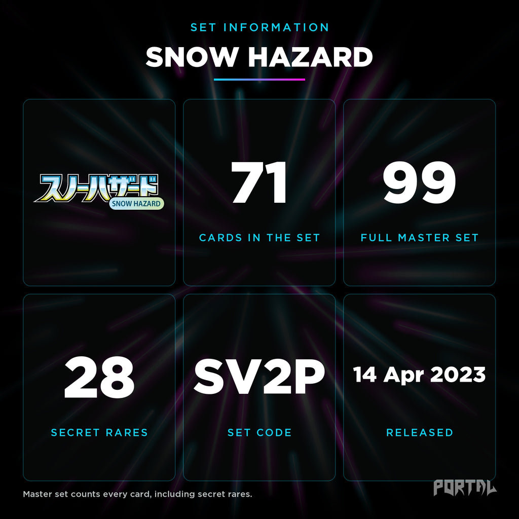 Snow Hazard Japanese set information: 71 cards in the set, 99 in the master set, Portal TCG
