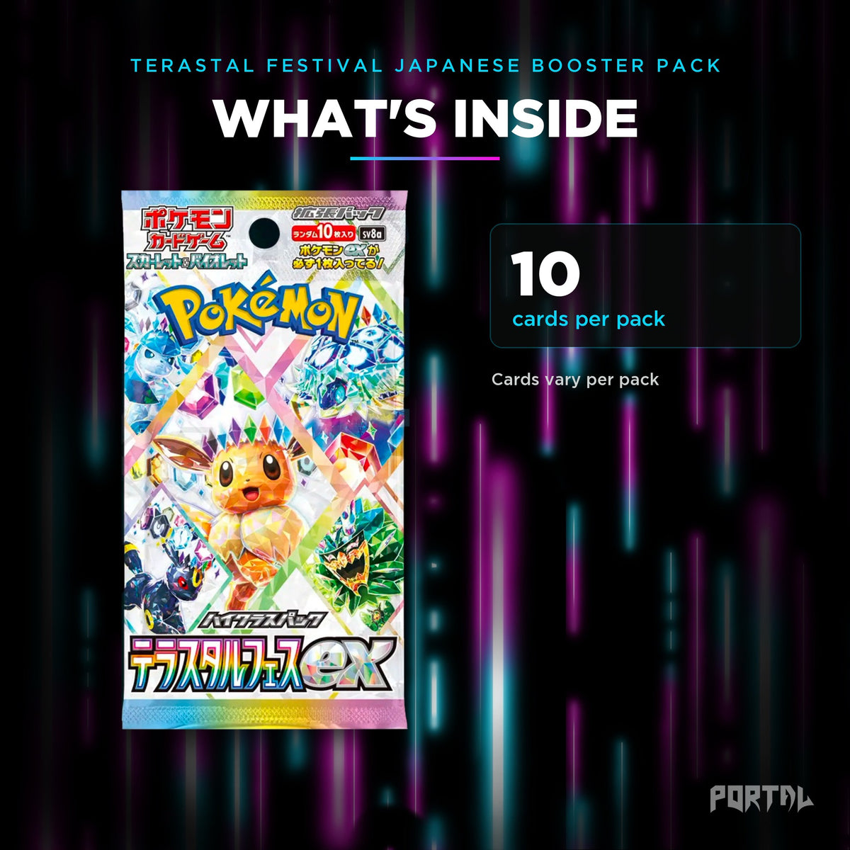 Terastal Festival Japanese booster pack, what's inside: 10 cards per pack, Portal TCG