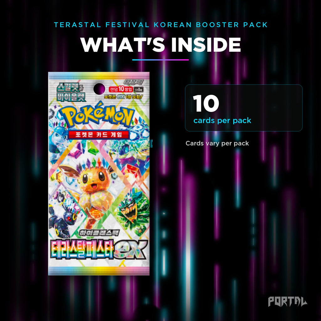 Terastal Festival Korean booster pack, what's inside: 10 cards per pack, Portal TCG