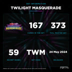 Twilight Masquerade set information: 167 cards in the set, 373 in the master set, Portal TCG