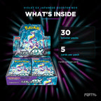 Violet EX Japanese booster box, what's inside: 30 booster packs, 5 cards per pack, Portal TCG
