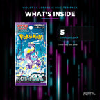 Violet EX Japanese booster pack, what's inside: 5 cards per pack, Portal TCG