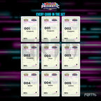 Prismatic Evolutions placeholder cards laid out in a nine pocket binder page
