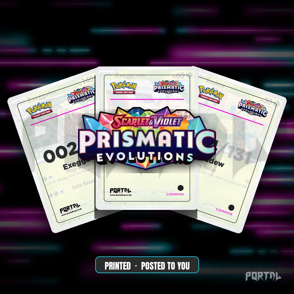Prismatic Evolutions master set placeholder cards, Portal TCG