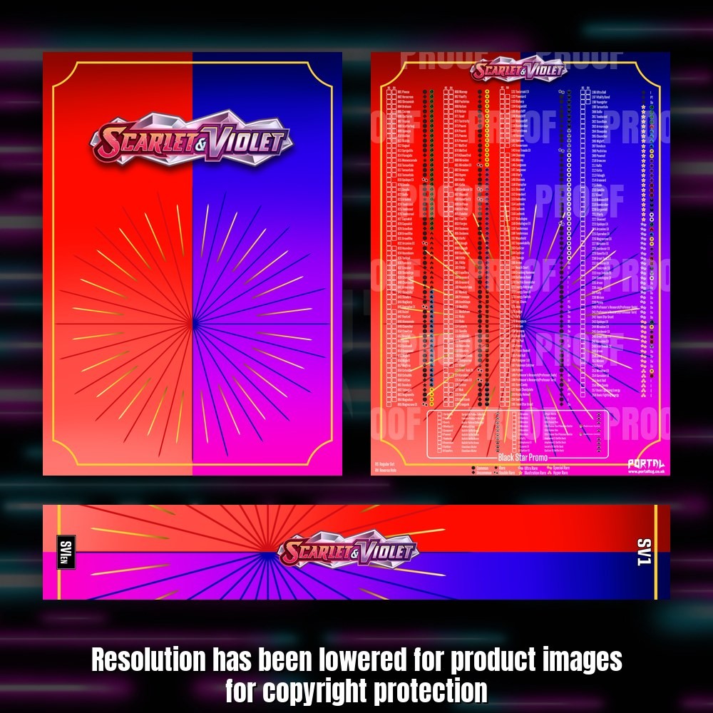 Pokemon Scarlet & Violet Base master set checklist kit, full kit with cover, spine and checklist, Portal TCG