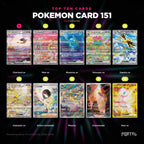 Pokemon Card 151 Japanese Pokemon booster box, the ten most valuable cards in the set ranked by price