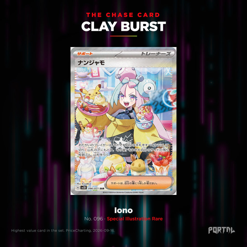Clay Burst Japanese Pokemon booster pack, chase card: Iono number 096, Special Illustration Rare