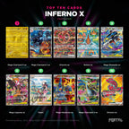 Inferno X Japanese Pokemon booster box, the ten most valuable cards in the set ranked by price