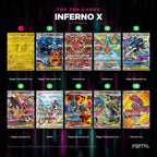 Inferno X Japanese Pokemon booster pack, the ten most valuable cards in the set ranked by price
