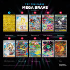 Mega Brave Japanese Pokemon booster box, the ten most valuable cards in the set ranked by price