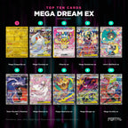 Mega Dream EX Japanese Pokemon booster pack, the ten most valuable cards in the set ranked by price