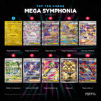 Mega Symphonia Japanese Pokemon booster box, the ten most valuable cards in the set ranked by price