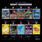 Night Wanderer Japanese Pokemon booster box, the ten most valuable cards in the set ranked by price