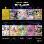 Nihil Zero Japanese Pokemon booster box, the ten most valuable cards in the set ranked by price