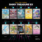 Shiny Treasure ex Japanese Pokemon booster box, the ten most valuable cards in the set ranked by price