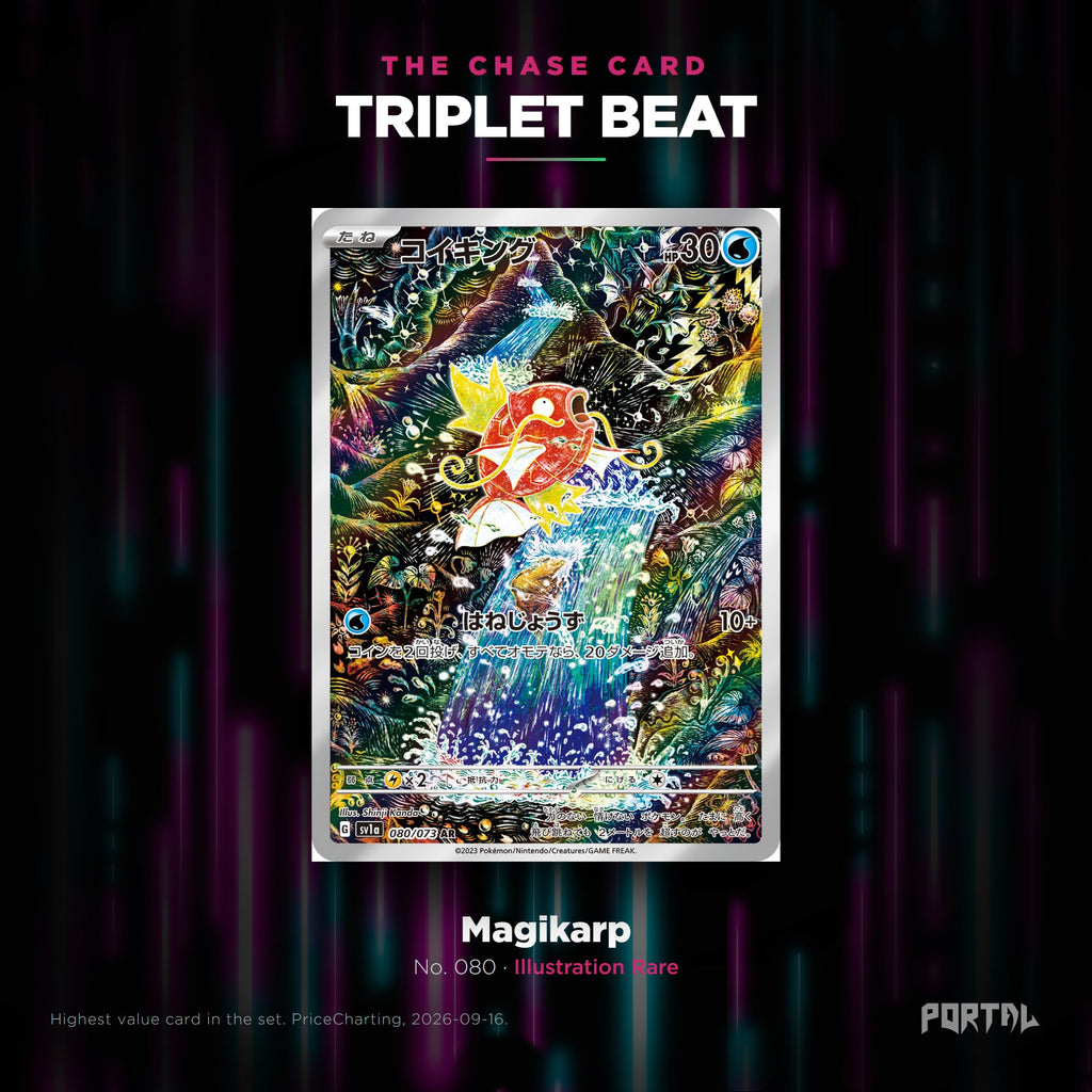 Triplet Beat Japanese Pokemon booster pack, chase card: Magikarp number 080, Illustration Rare