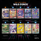 Wild Force Japanese Pokemon booster box, the ten most valuable cards in the set ranked by price