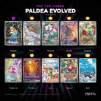 Paldea Evolved English Pokemon booster box, the ten most valuable cards in the set ranked by price