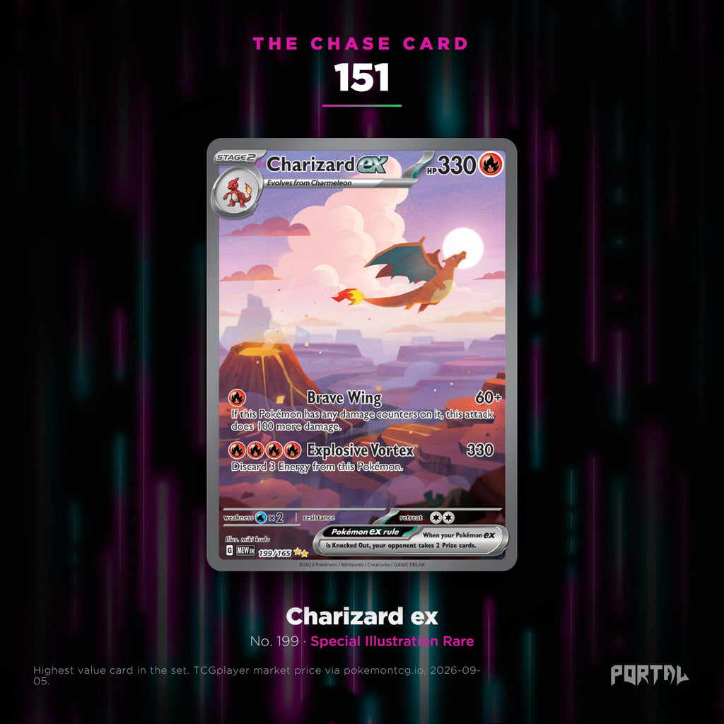 151 English Pokemon booster pack, chase card: Charizard ex number 199, Special Illustration Rare