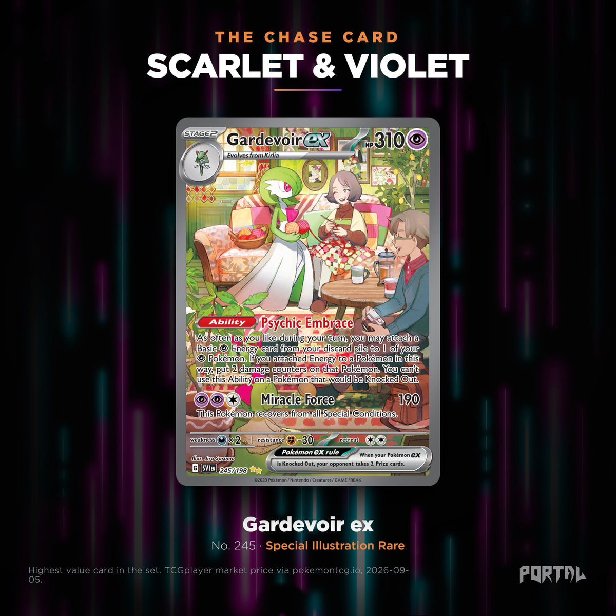Scarlet & Violet English Pokemon booster pack, chase card: Gardevoir ex number 245, Special Illustration Rare