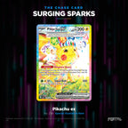 Surging Sparks English Pokemon booster pack, chase card: Pikachu ex number 238, Special Illustration Rare