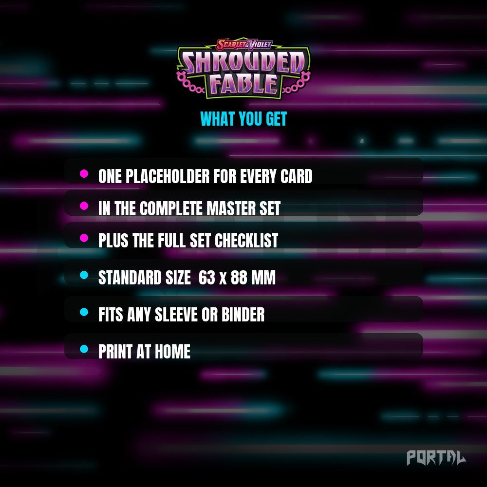 Shrouded Fable master set placeholder cards, what is included