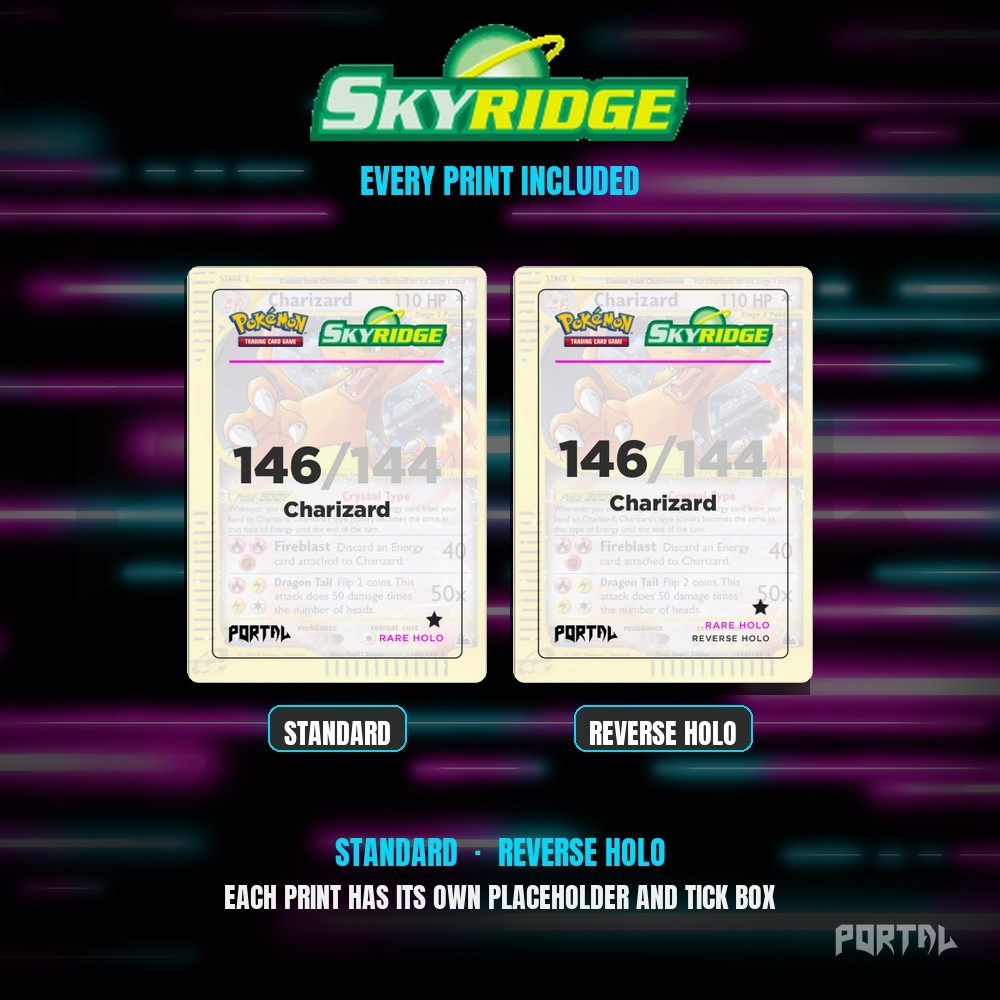 Pokemon Skyridge master set placeholders, every print included, Portal TCG