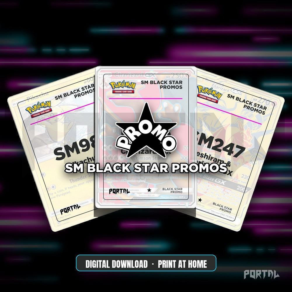Pokemon SM Black Star Promos master set placeholders, digital download, Portal TCG