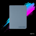 COVRD steel blue premium 9 pocket zip binder, front, Portal TCG