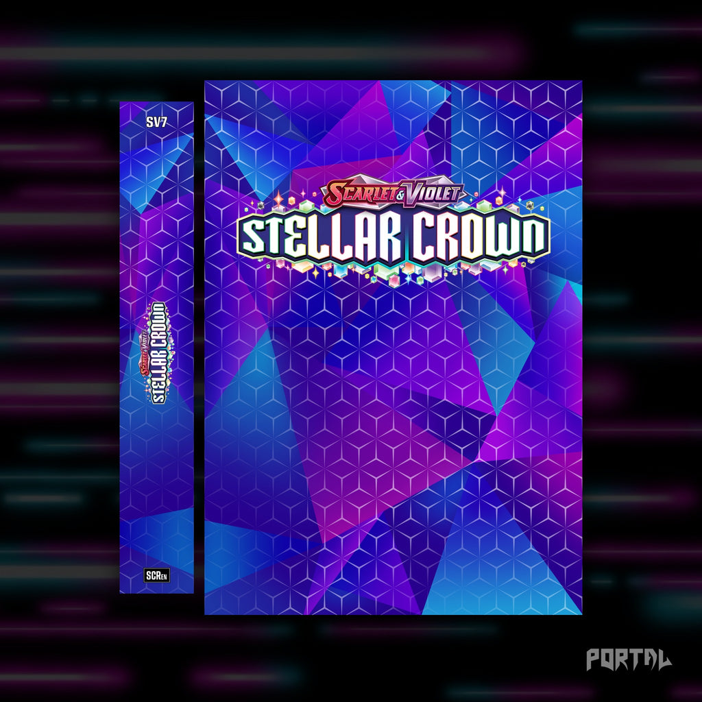 Pokemon Stellar Crown master set checklist kit, cover and spine, Portal TCG