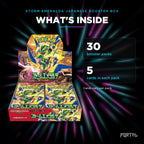 Pokemon Storm Emeralda Japanese booster box, what's inside, Portal TCG