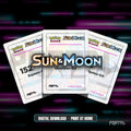 Pokemon Sun & Moon master set placeholders, digital download, Portal TCG