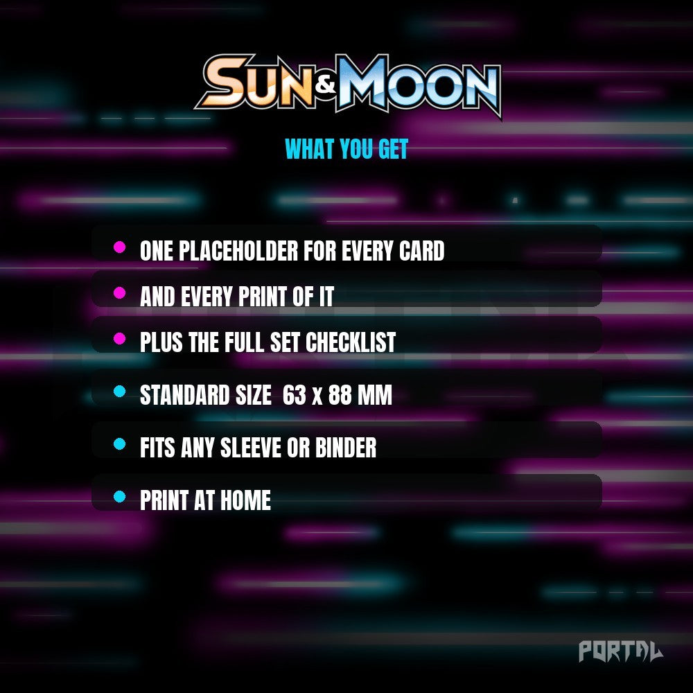 Pokemon Sun & Moon master set placeholders, what you get, Portal TCG