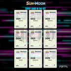 Pokemon Sun & Moon master set placeholders, binder page, Portal TCG