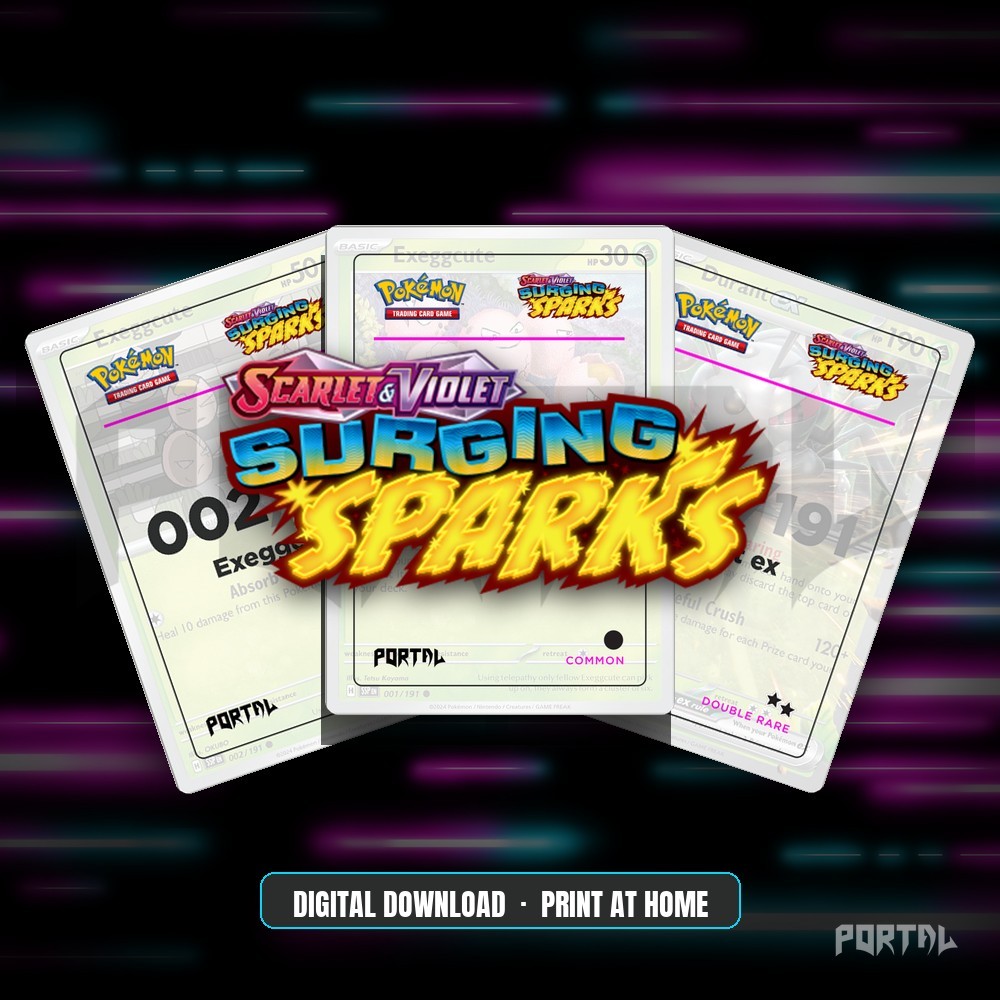 Surging Sparks master set placeholders, digital download, Portal TCG