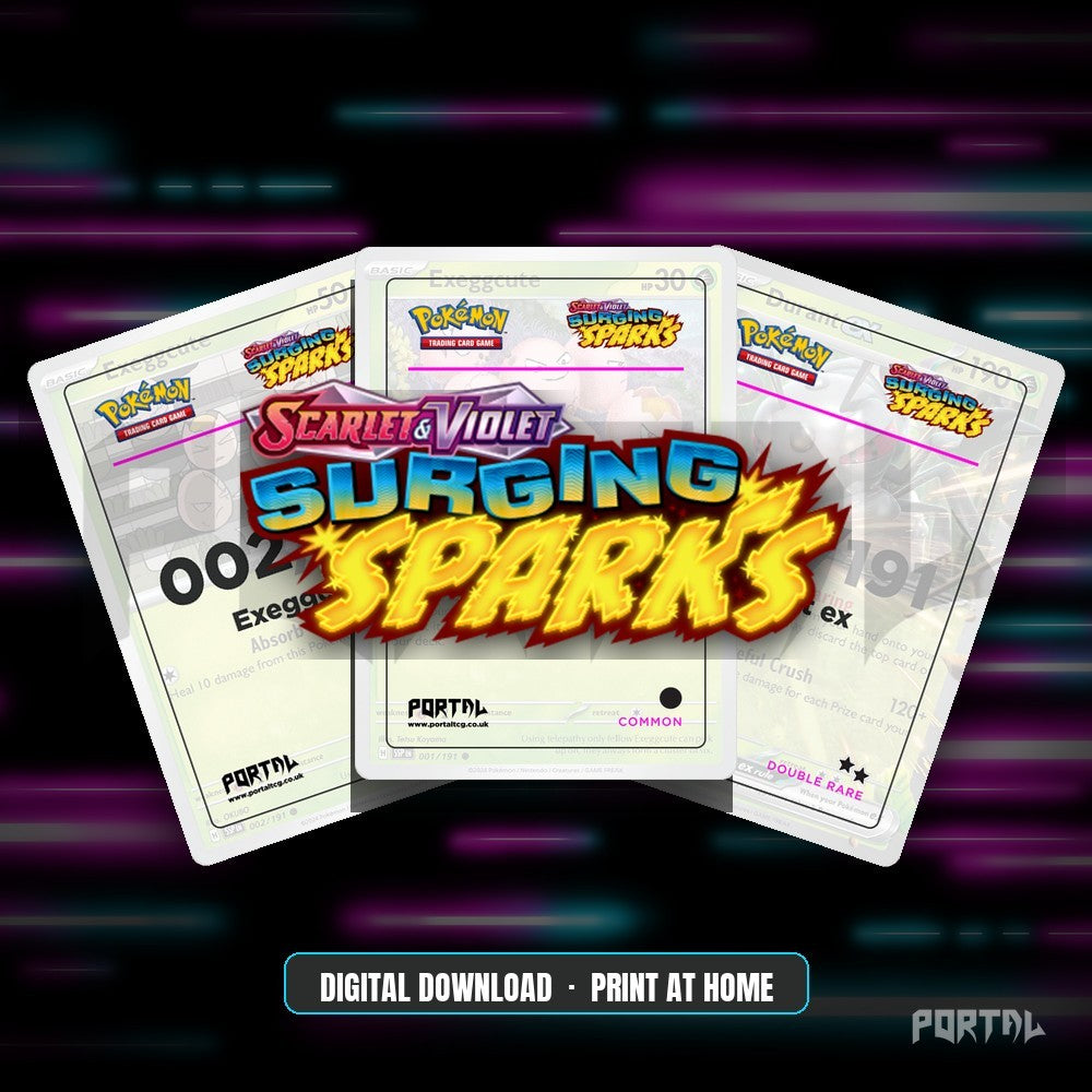 Surging Sparks master set placeholders, digital download, Portal TCG