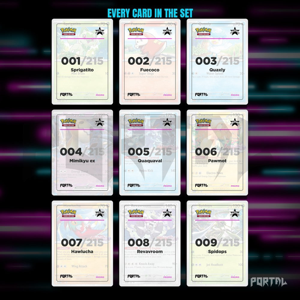 Scarlet & Violet Promos & Energies master set placeholders, binder page, Portal TCG