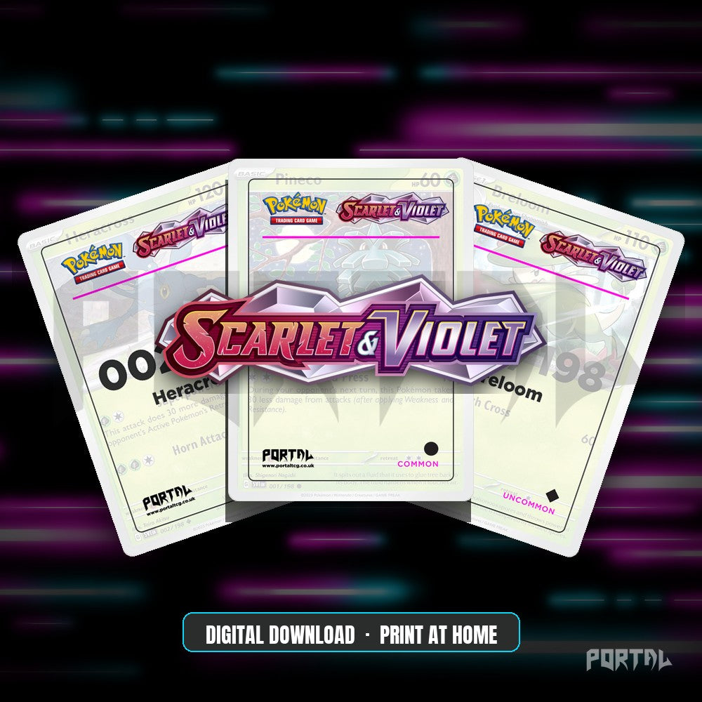 Scarlet & Violet master set placeholder cards, digital download, Portal TCG