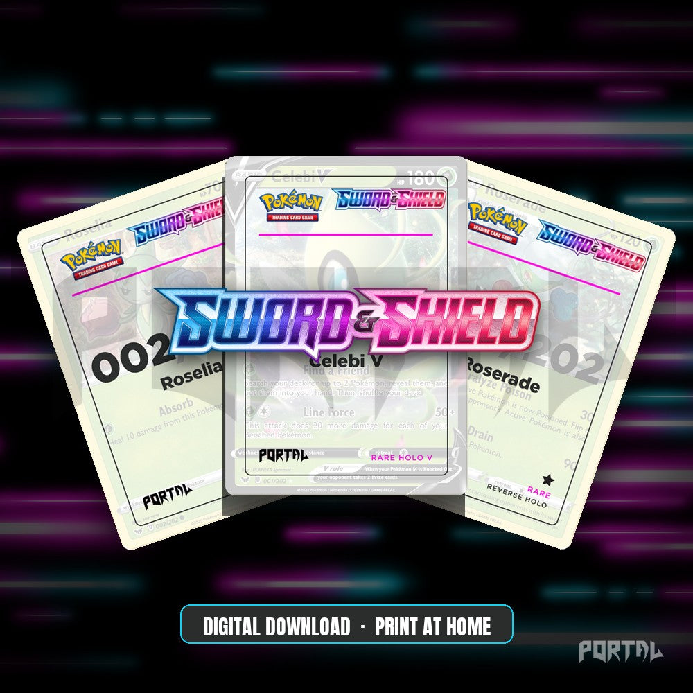 Sword & Shield master set placeholders, digital download, Portal TCG