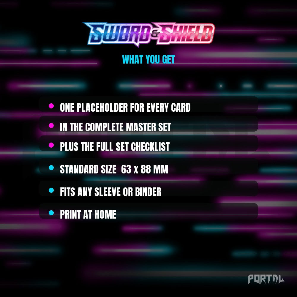 Sword & Shield master set placeholders, what you get, Portal TCG
