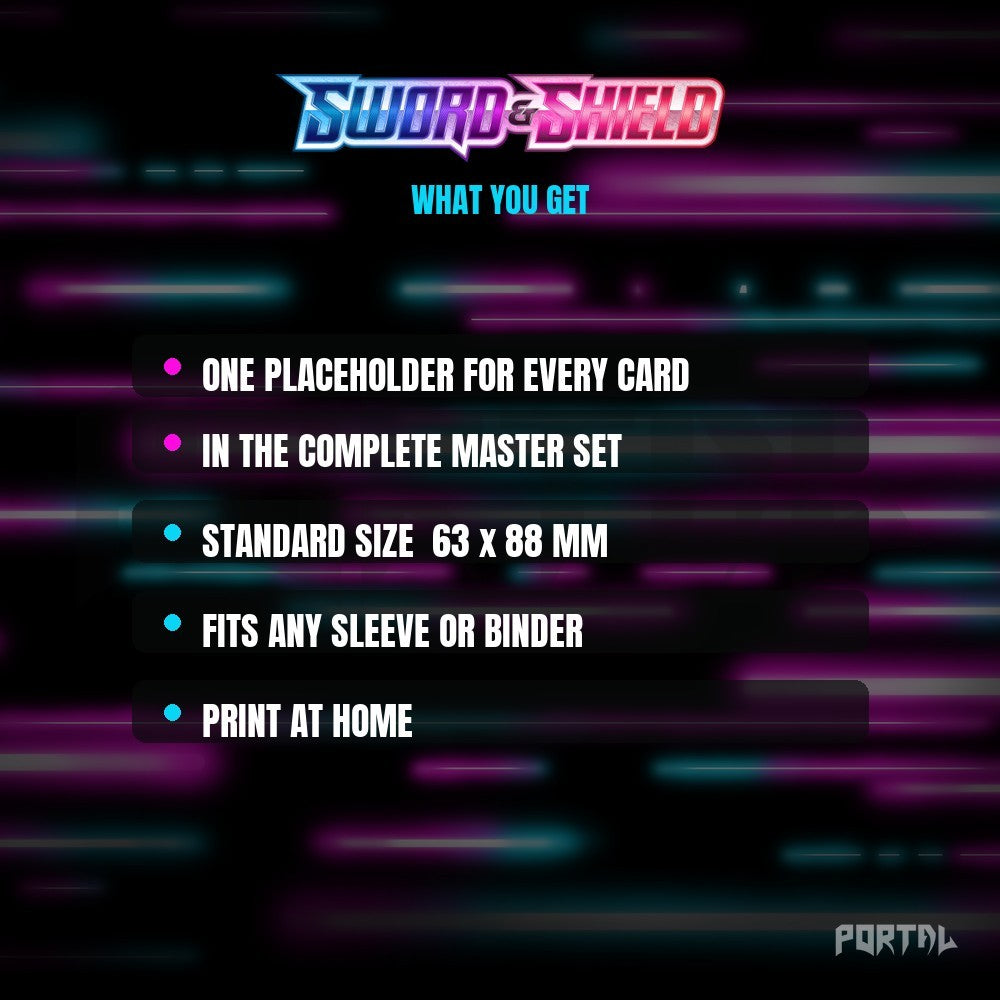 Sword & Shield master set placeholders, what you get, Portal TCG