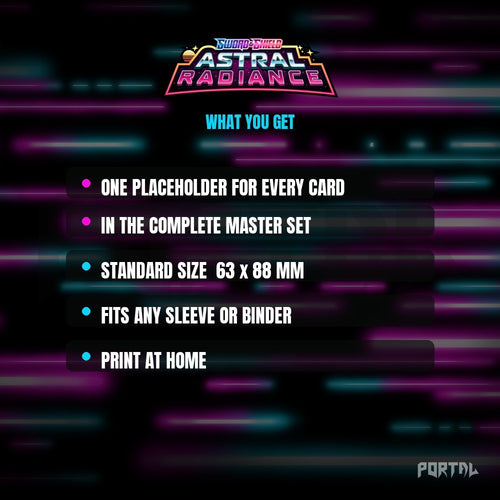 Astral Radiance master set placeholders, what you get, Portal TCG