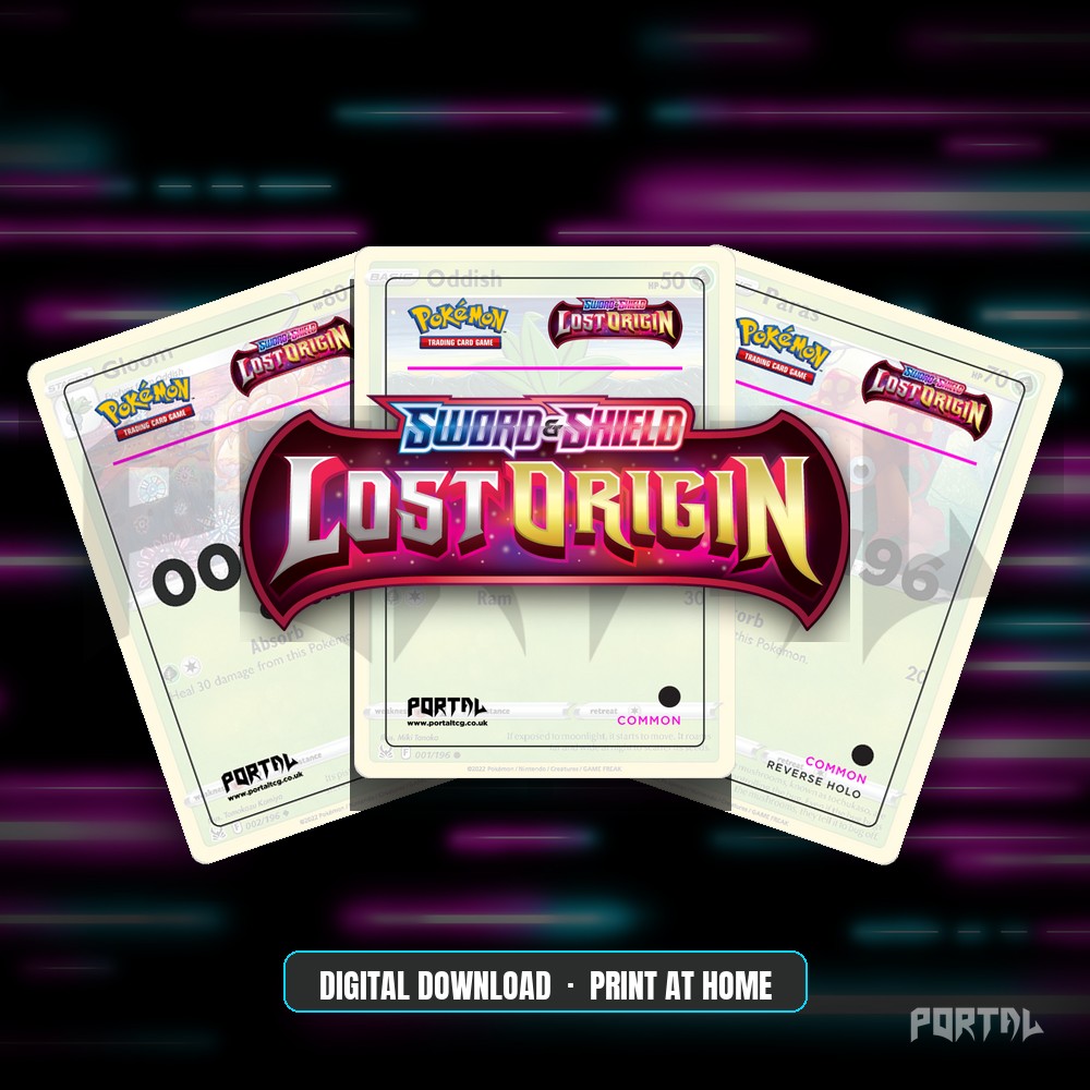 Lost Origin master set placeholder cards, digital download, Portal TCG