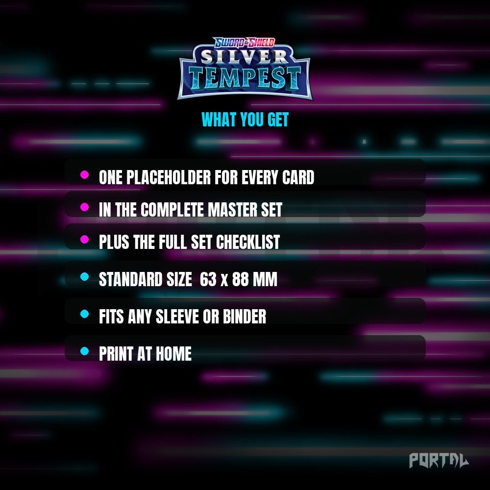Silver Tempest master set placeholders, what you get, Portal TCG