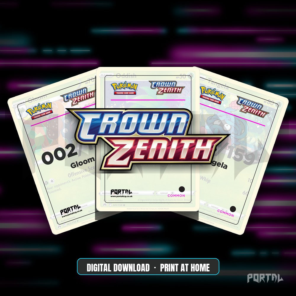 Crown Zenith master set placeholder cards, digital download, Portal TCG