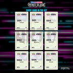 Rebel Clash placeholder cards laid out in a nine pocket binder page