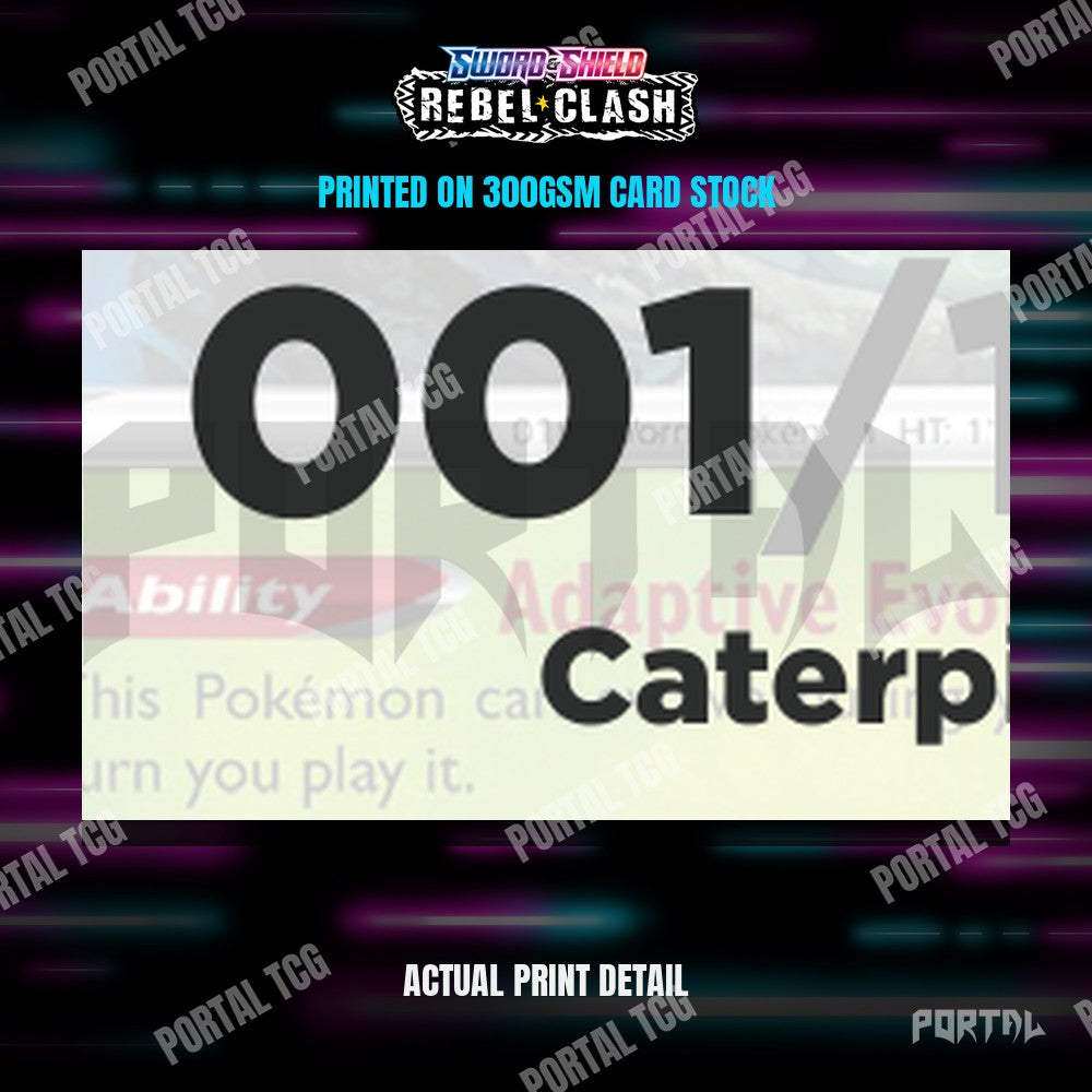 Close up of the print quality on a Rebel Clash placeholder card